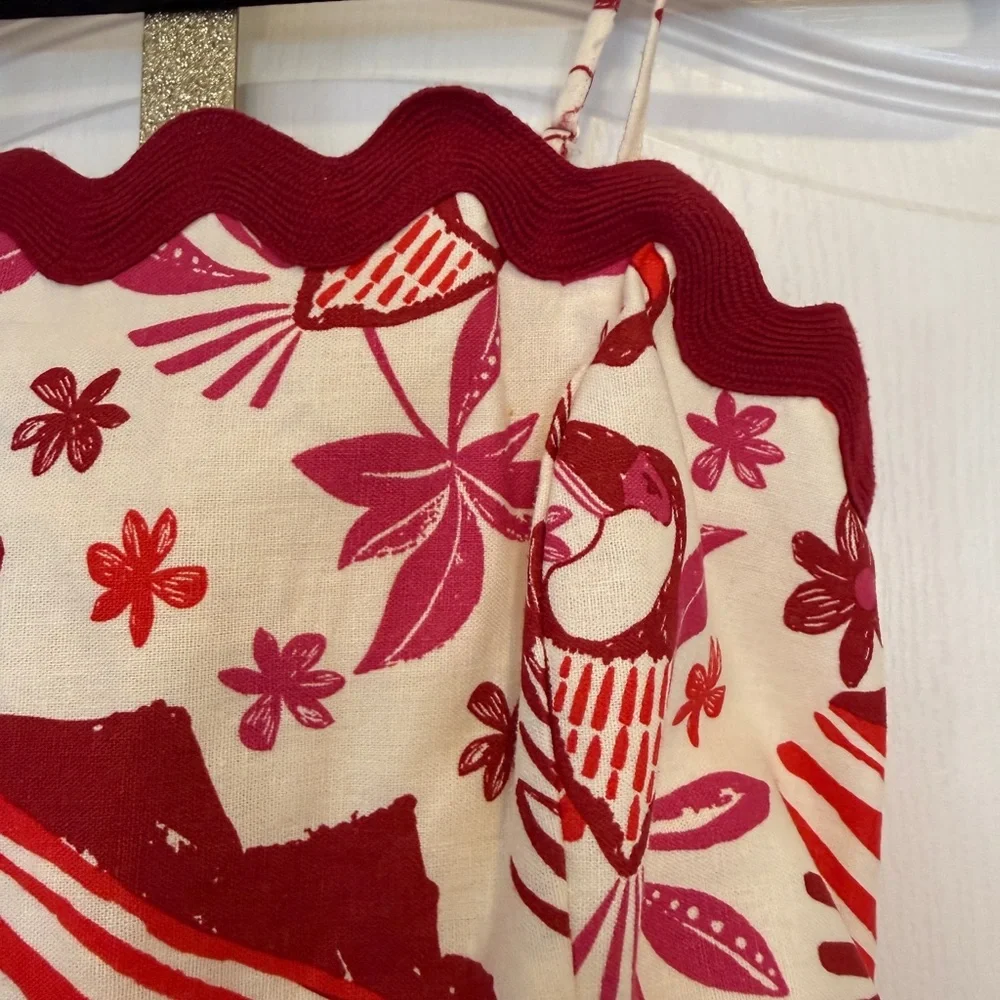 Caroline Constas Red and White Textured Fabric - Picture 6 of 9